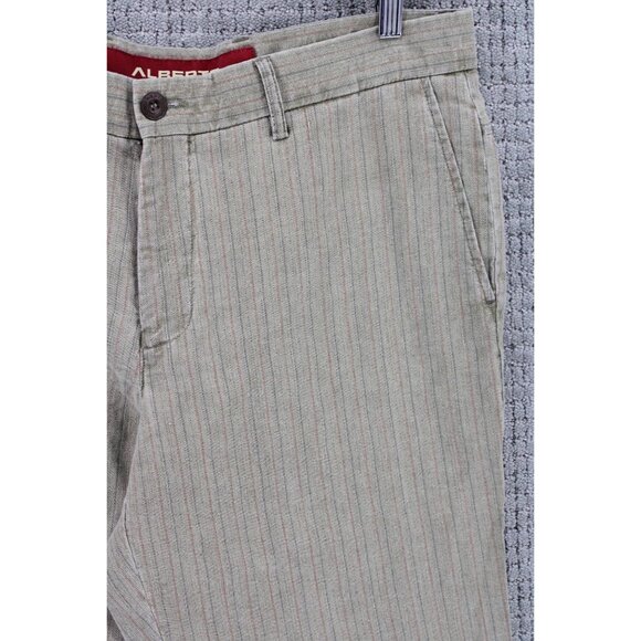 Alberto Pants Mens Size 34x34 Brown Striped Stretch Comfortable Flat Front NWT - Picture 5 of 12